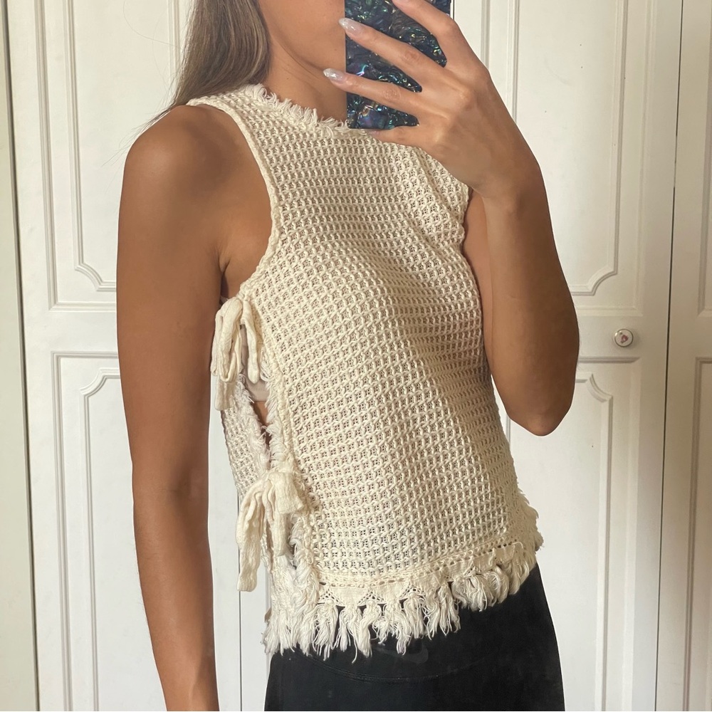 Moon River Crochet Side Tie Tank Top